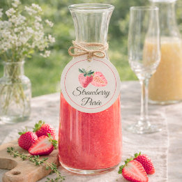 Strawberry Purée Mimosa Bar Bottle Bedankjes Labels