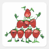 Strawberry Pyramid Vierkante Sticker (Voorkant)