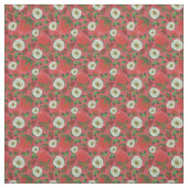 Strawberry Red Floral Pattern Stof (Swatch)