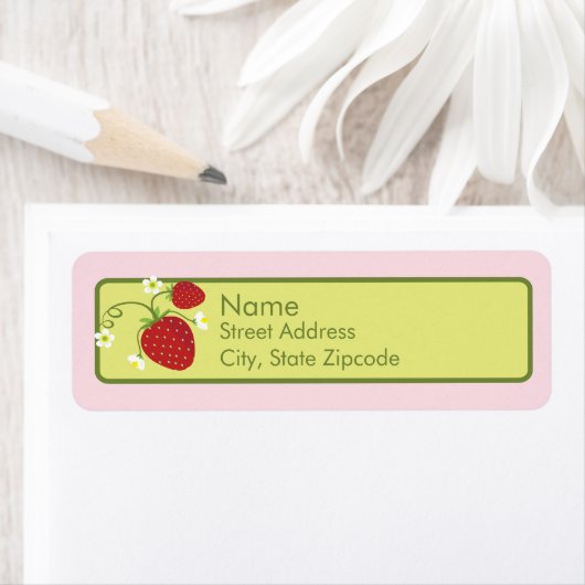 Strawberry Return Address Label (Insitu)