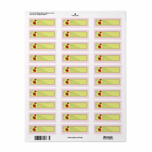 Strawberry Return Address Label (Full Sheet)