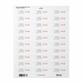 Strawberry Return Address Label (Full Sheet)