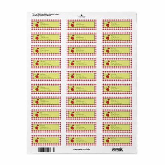 Strawberry Return Address Label (Full Sheet)