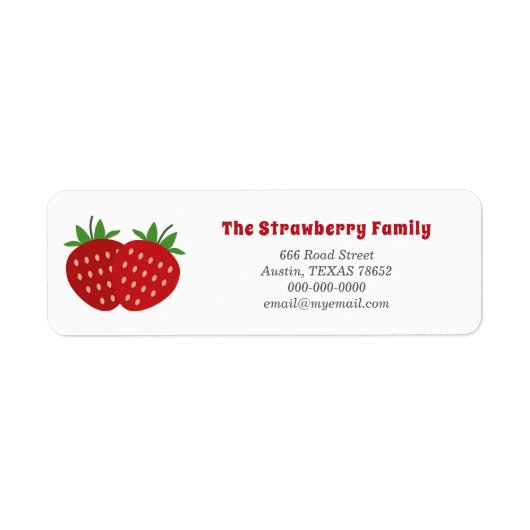 Strawberry Return Address Label (Voorkant)