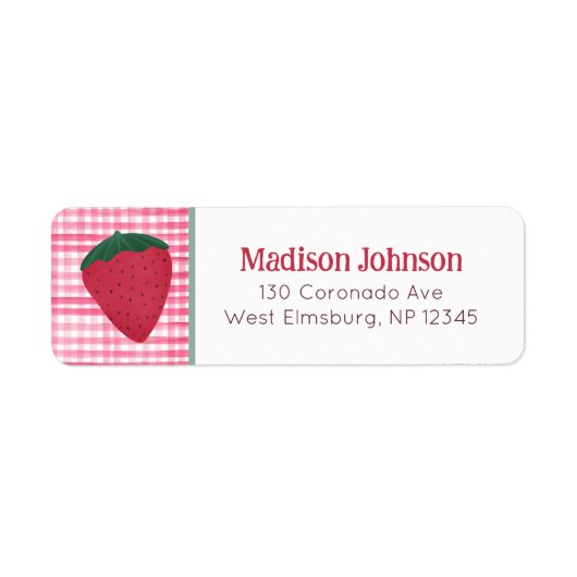 Strawberry Return Address Labels (Voorkant)