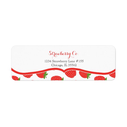 Strawberry Return Address Labels (Voorkant)