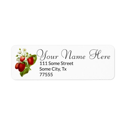 Strawberry Return Address Labels aardbeien (Voorkant)