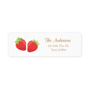 Strawberry Return Address Labels Zomerfruit