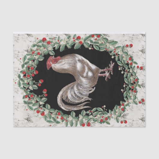 Strawberry Rooster One Tissuepapier (Voorkant)