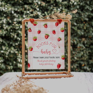 Strawberry Rustic Baby Meisje Douche Boeken voor b Poster
