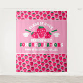 Strawberry School Reunion Afstuderen Banner Wandkleed (Voorkant)