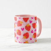 Strawberry Seamless Pattern Mok (Voorkant rechts)