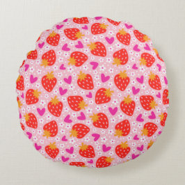 Strawberry Seamless Pattern Rond Kussen