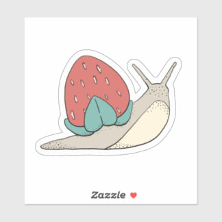 Strawberry Shell Snail Sticker
