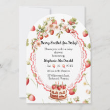 Strawberry Shortcake Baby Shower Uitnodiging