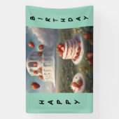 Strawberry shortcake Happy Birthday Banner (Verticaal)