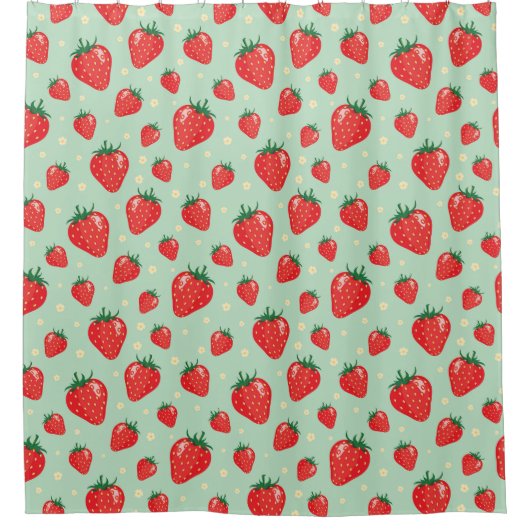 Strawberry Shower Curtain Douchegordijn (Voorkant)
