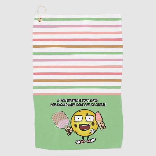 Strawberry Soft Serve Ice Cream Pickleball Grappig Golfhanddoek (Voorkant)