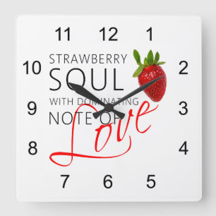 Strawberry Soul Vierkante Klok