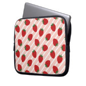 Strawberry Stripe Delight Laptop Sleeve (Voorkant Links)