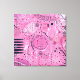 Strawberry Sundae Abstract Art  Canvas Afdruk