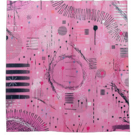 Strawberry Sundae Abstract Art  Douchegordijn