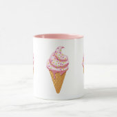 Strawberry sundae in wafelkegel met afvoerkraan mok (Midden)