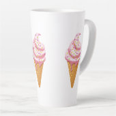 Strawberry sundae in wafelkegel met gooien latte mok (Rechterhoek)