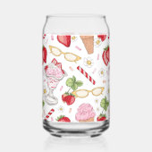 Strawberry Sundae Pattern Blikvorm Glas (Voorkant)