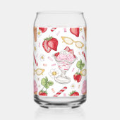 Strawberry Sundae Pattern Blikvorm Glas (Links)