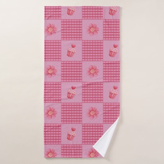 Strawberry Sweetheart Patchwork (Serviette de bain)