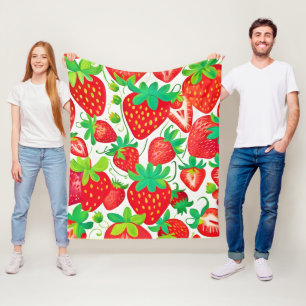 Strawberry Swirl Pattern Fleece Deken
