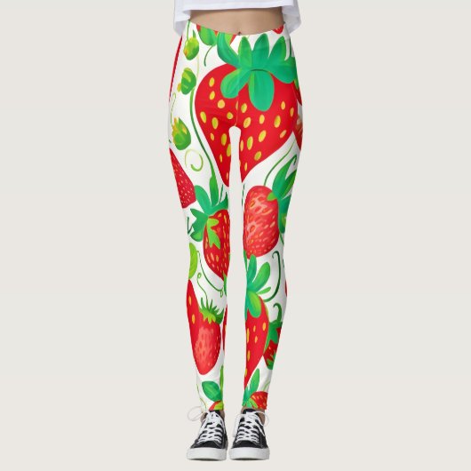Strawberry Swirl Pattern Leggings (Voorkant)