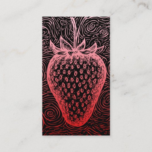 strawberry swirl with QR code Visitekaartje (Voorkant)