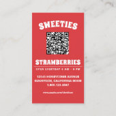 strawberry swirl with QR code Visitekaartje (Achterkant)