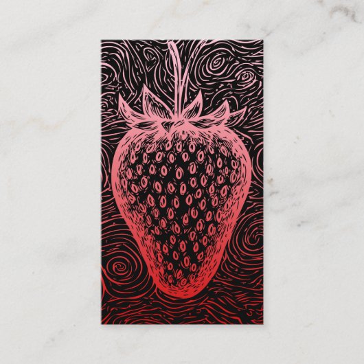 strawberry swirl with qr code visitekaartje (Voorkant)