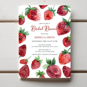 Strawberry Thema Bruids Brunch Party Kaart