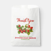 Strawberry Theme Baby shower Bedankt Bedankzakje (Voorkant)