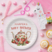 Strawberry Theme Baby shower Papieren Bordje (Feest)