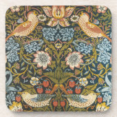 Strawberry Theven William Morris Antiek Pattern Bier Onderzetter (Voorkant)