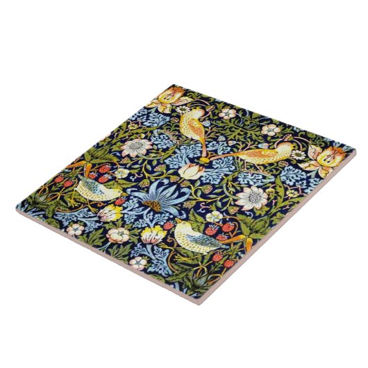 Strawberry Thief, bekend patroon, Tegeltje (Zijkant)