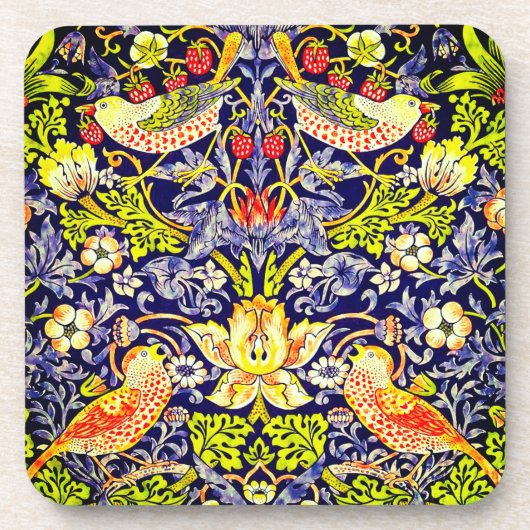 Strawberry Thief Birds William Morris Bier Onderzetter (Voorkant)