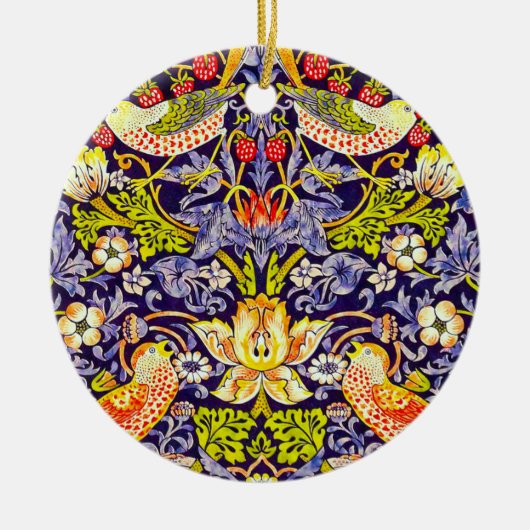 Strawberry Thief Birds William Morris Keramisch Ornament (Voorkant)