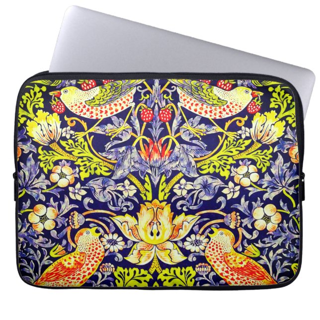 Strawberry Thief Birds William Morris Laptop Sleeve (Voorkant)