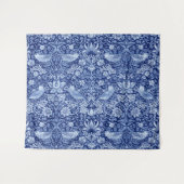 Strawberry Thief Blue Monotone, William Morris Wandkleed (Voorkant (horizontaal))