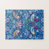 Strawberry Thief Blue, William Morris Legpuzzel (Horizontaal)