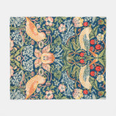 Strawberry Thief (door William Morris) Fleece Deken (Voorkant (Horizontaal))