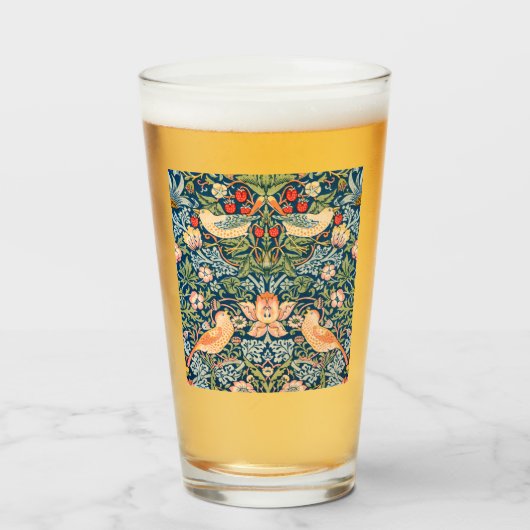 Strawberry Thief (door William Morris) Glas (Voorkant gevuld)