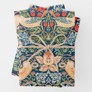 Strawberry Thief Gift Wrap Flat Sheet Set van 3 Inpakpapier Vel