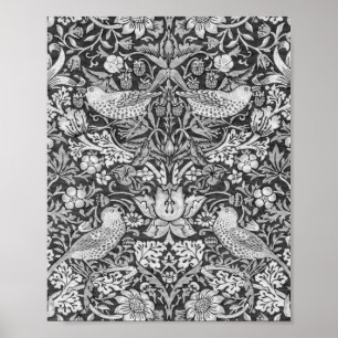 Strawberry Thief Gray, William Morris Poster